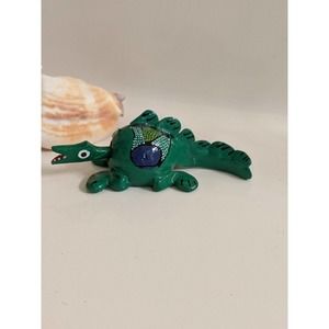 4/$20 Green dinosaur bobblehead animal figurine made in Mexico handcrafted